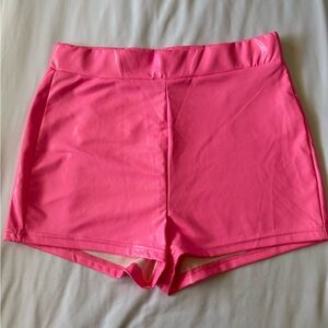 SHEIN Neon Pink High-Waist Bike Shorts